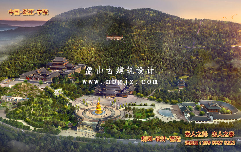 寺庙建筑设计规划效果图